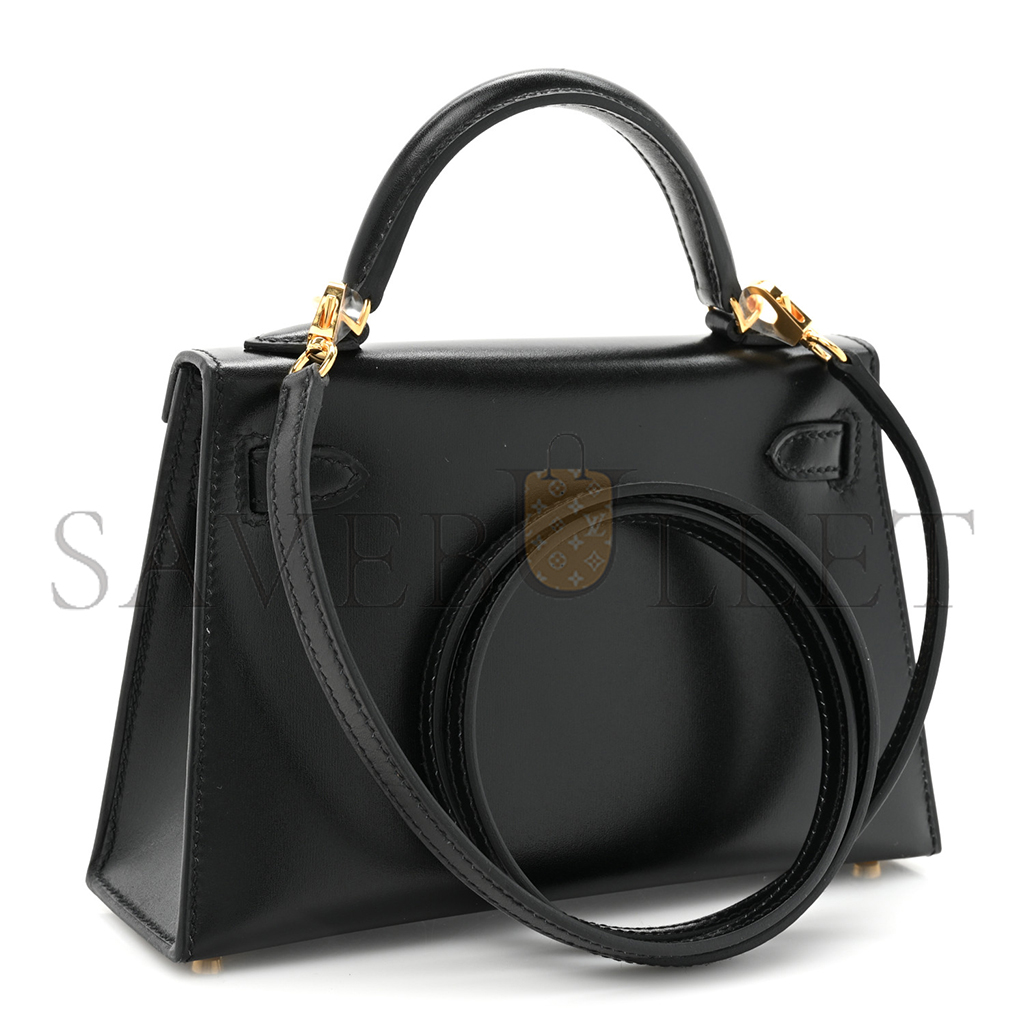 H**mes master box mini kelly ii sellier black (19*12*5.5cm)